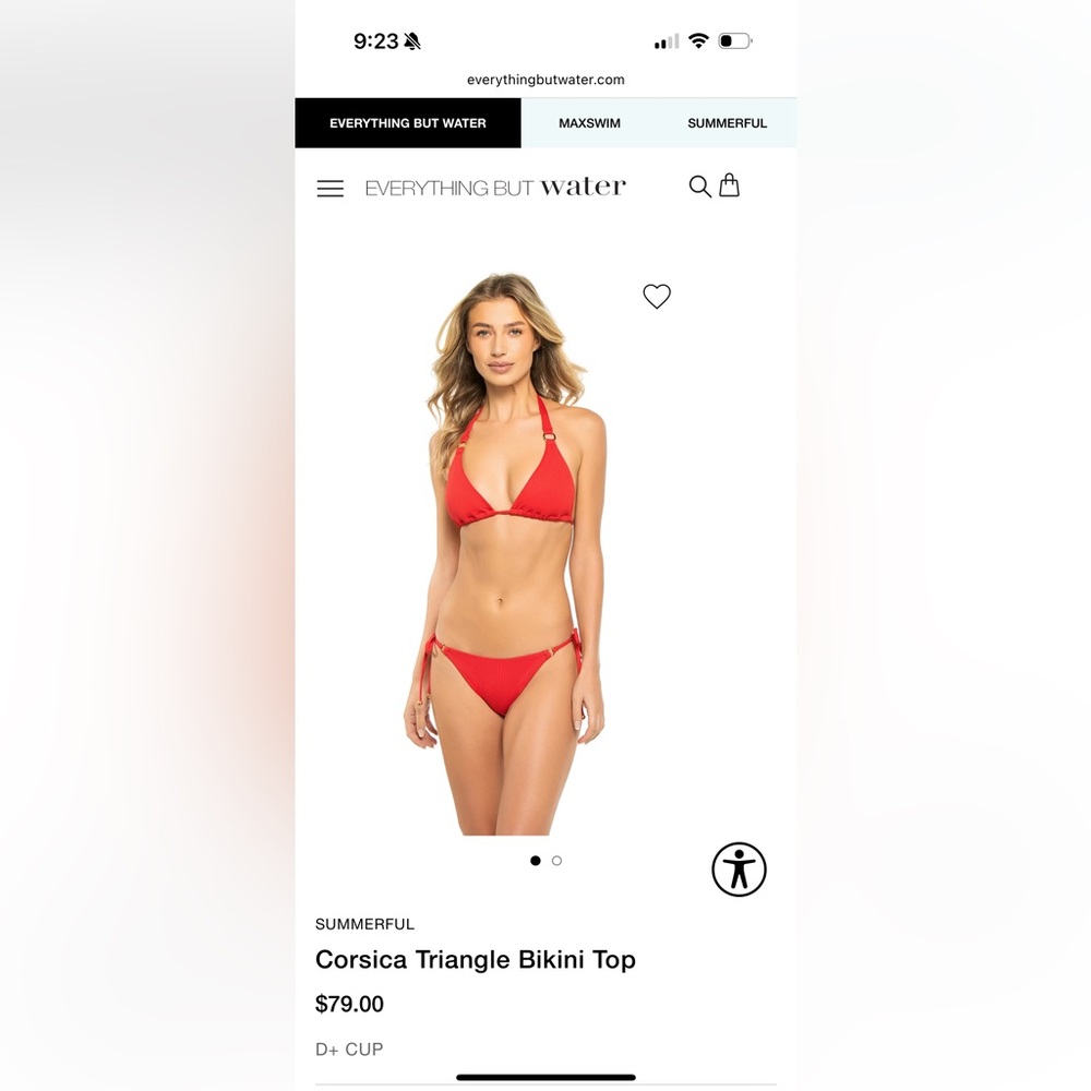 NWT : Summerville Corsica Triangle Bikini Top